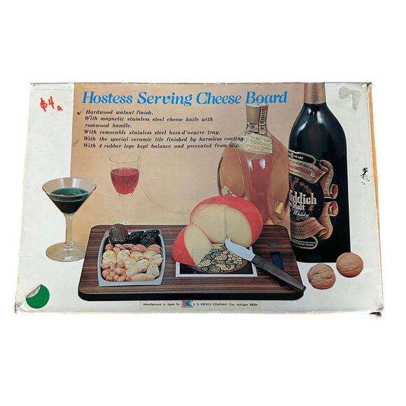 Charcuterie Cheese Board Knife Set Midcentury Modern Vintage 60s NEW in Box - Picture 3 of 6